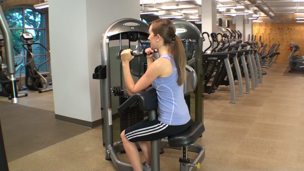 biceps curl on machine
