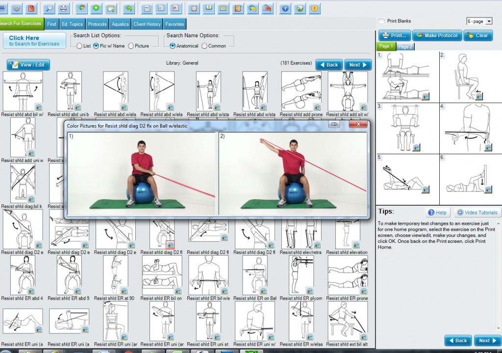 Physical Therapy Exercise Software Exercise Pro Desktop Exercise