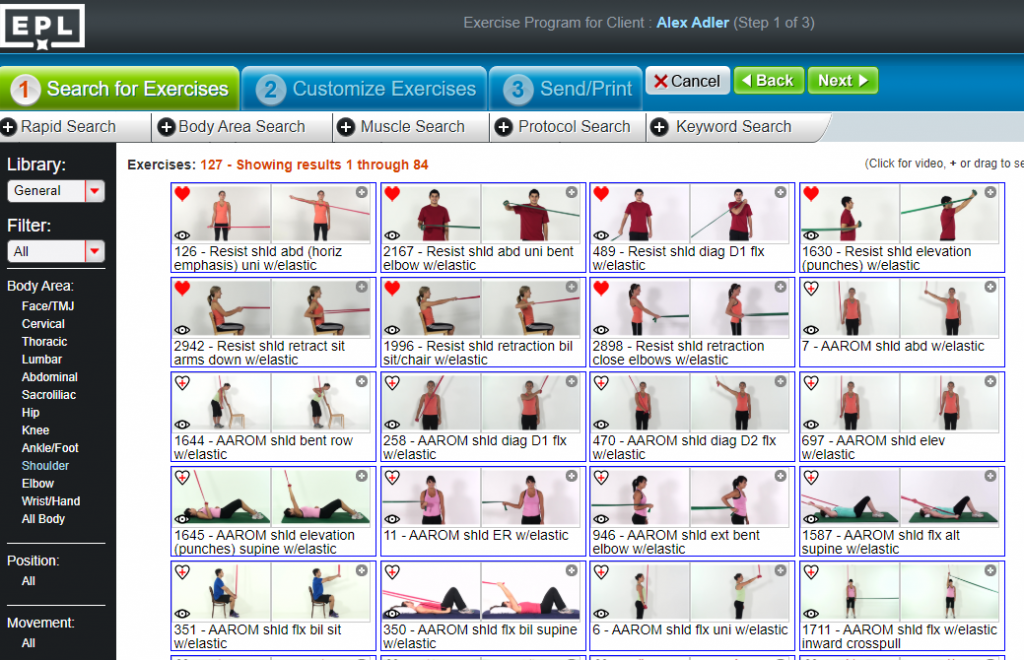 Exercise Pro Live for physical therapy
